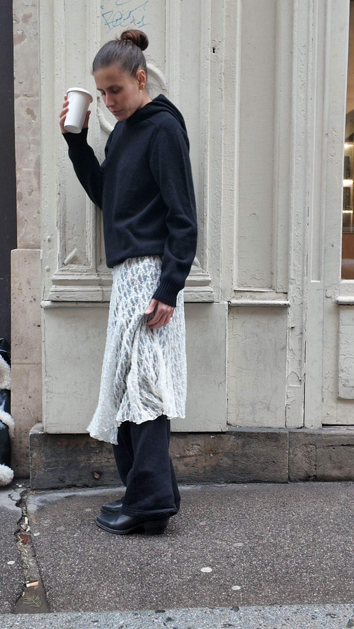 Vintage white lace skirt