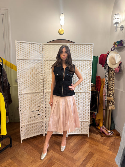 Blu marine mid-length skirt