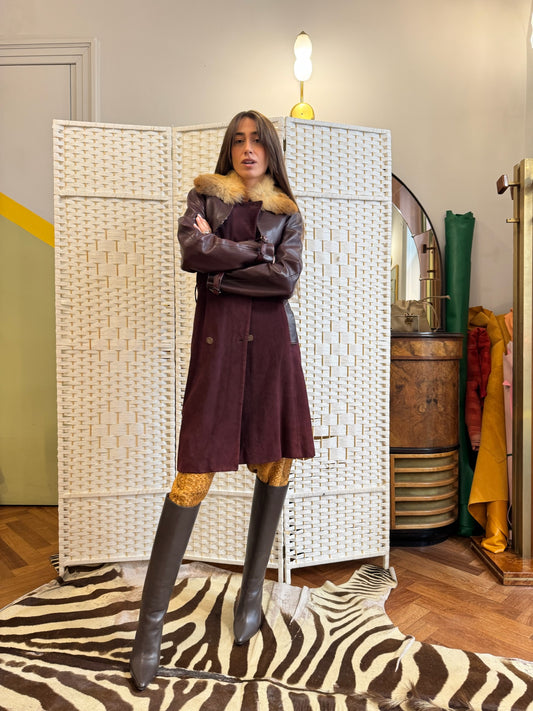 Dolce&Gabbana leather and suede coat