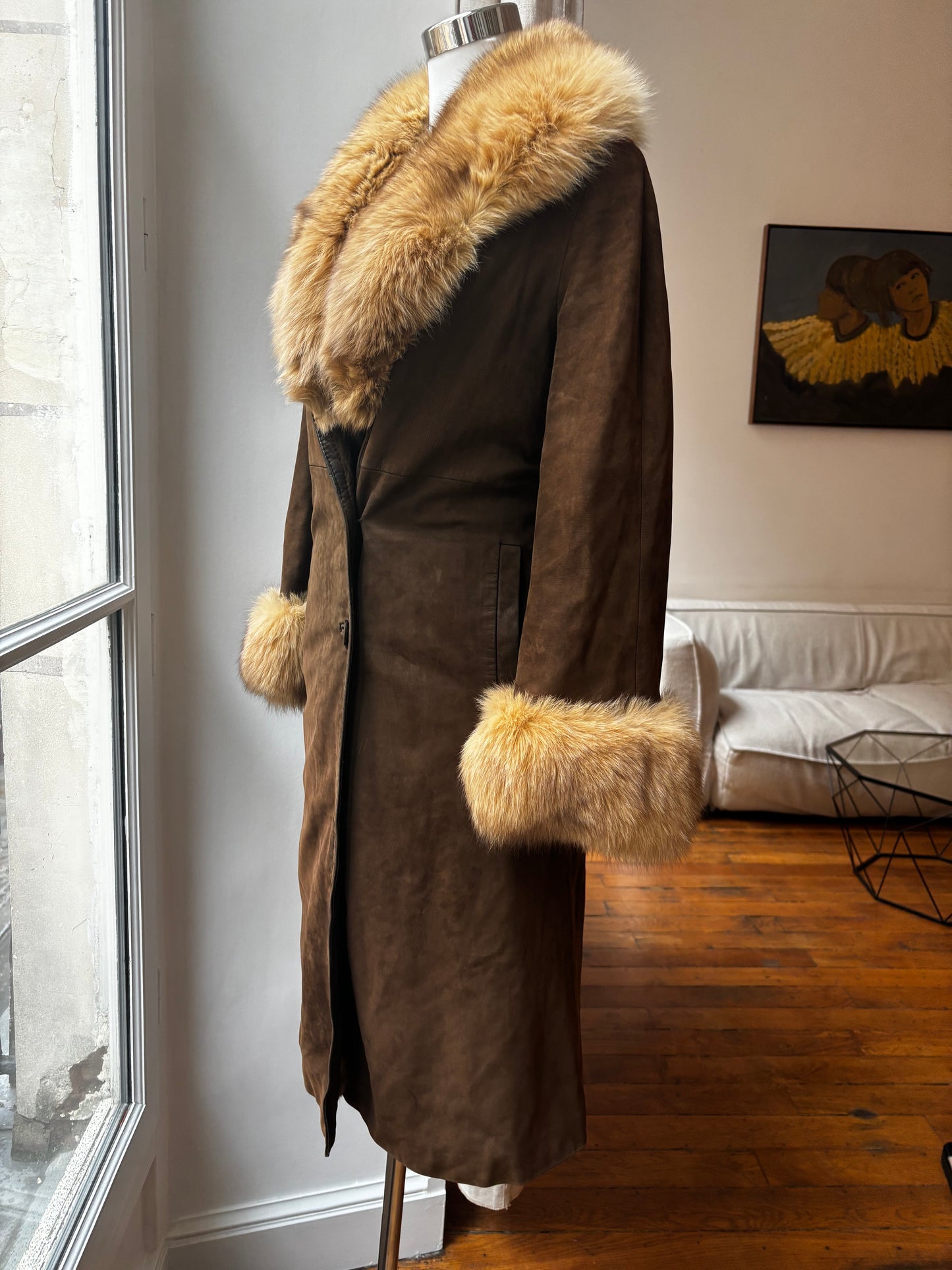 Vintage Leather fur coat