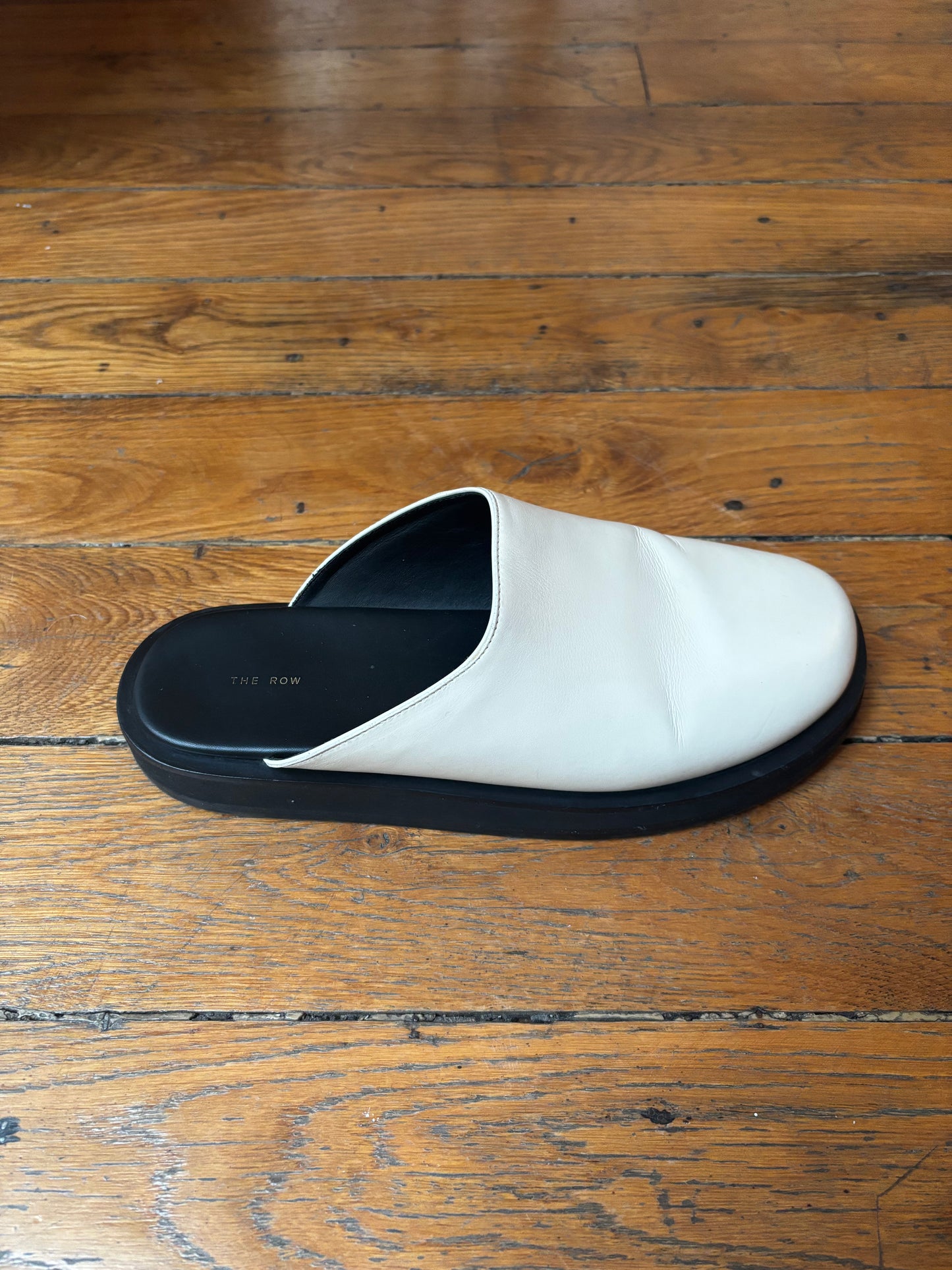 THE ROW white leather mules