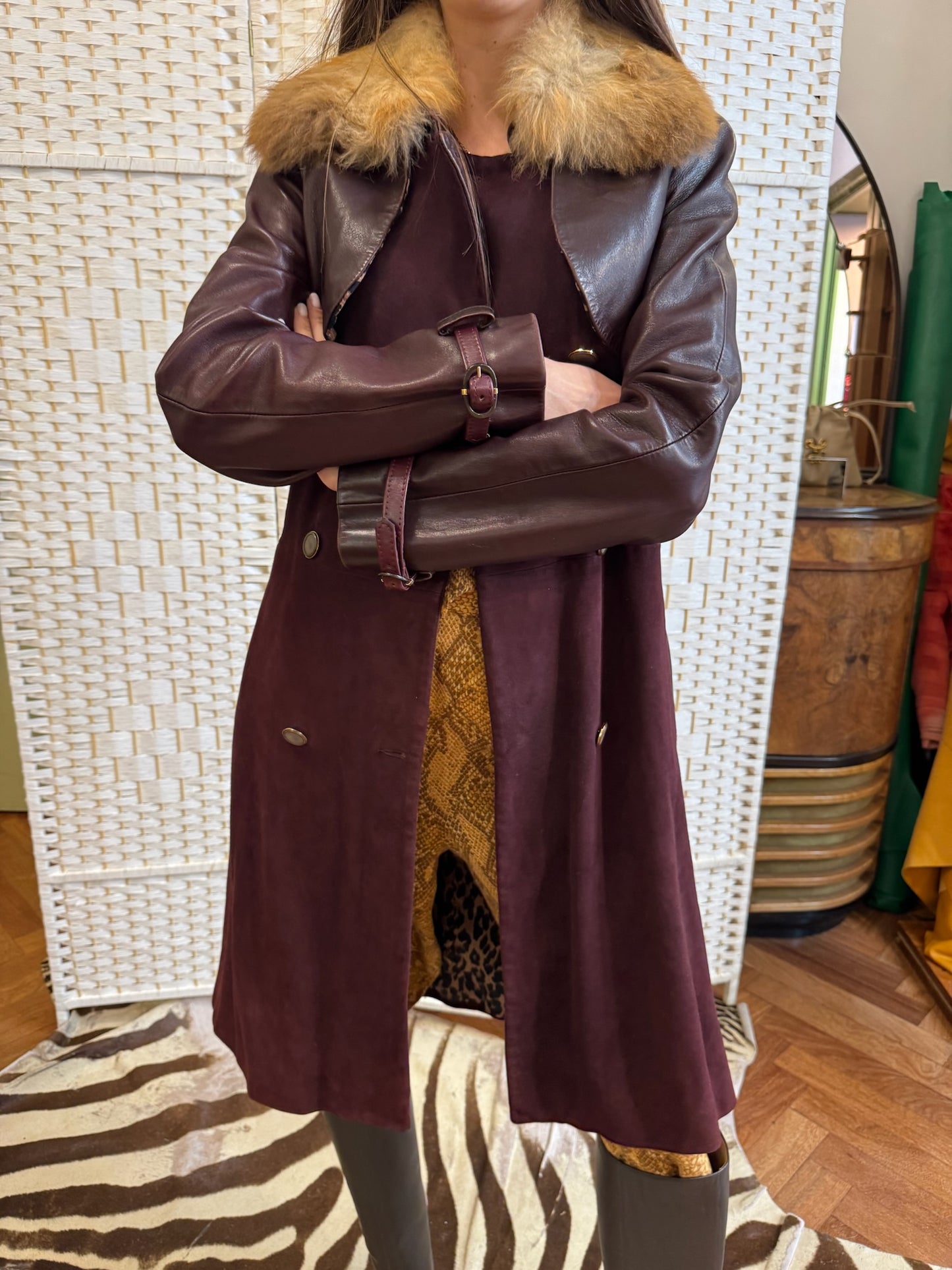 Dolce&Gabbana leather and suede coat