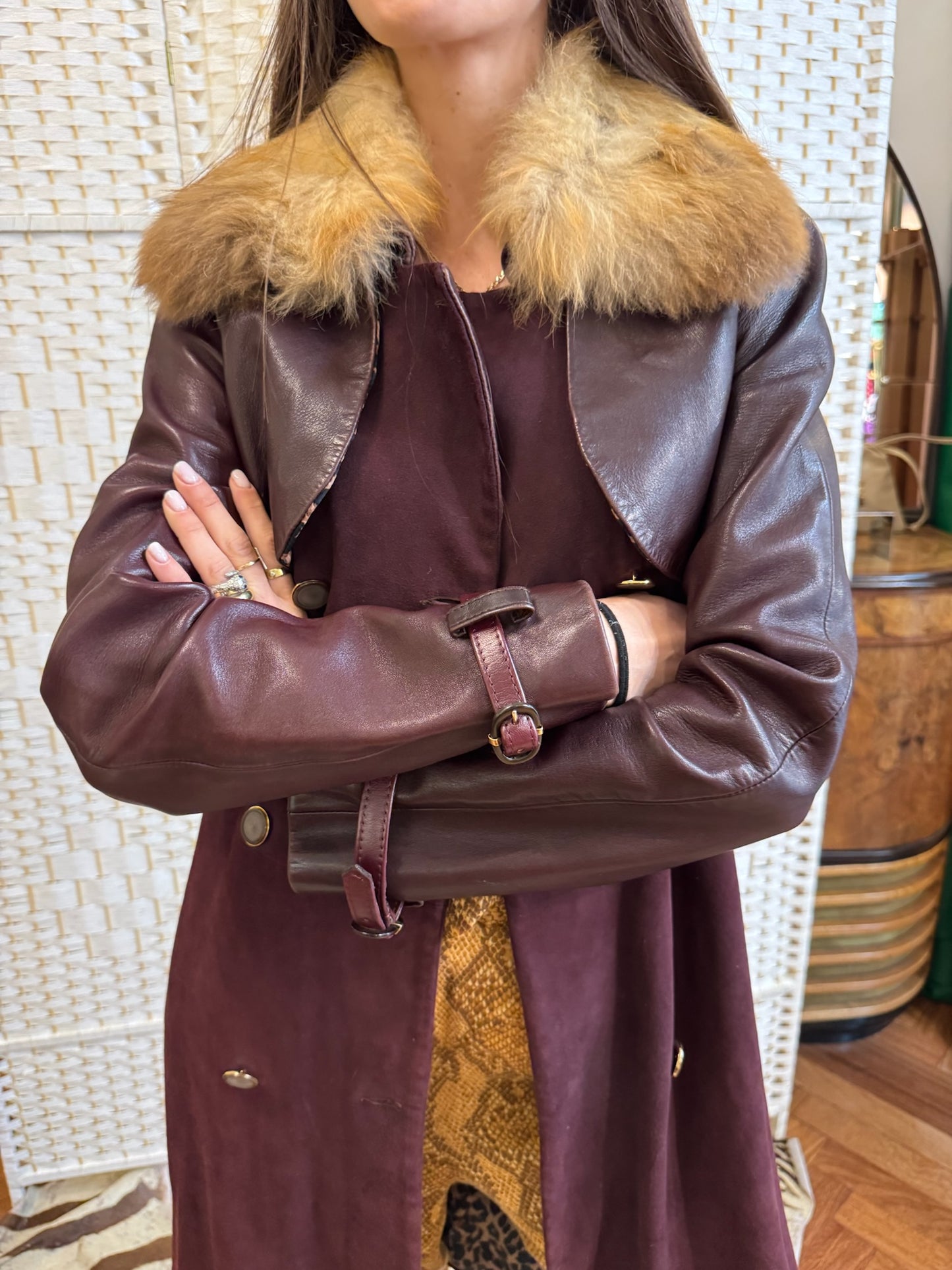 Dolce&Gabbana leather and suede coat