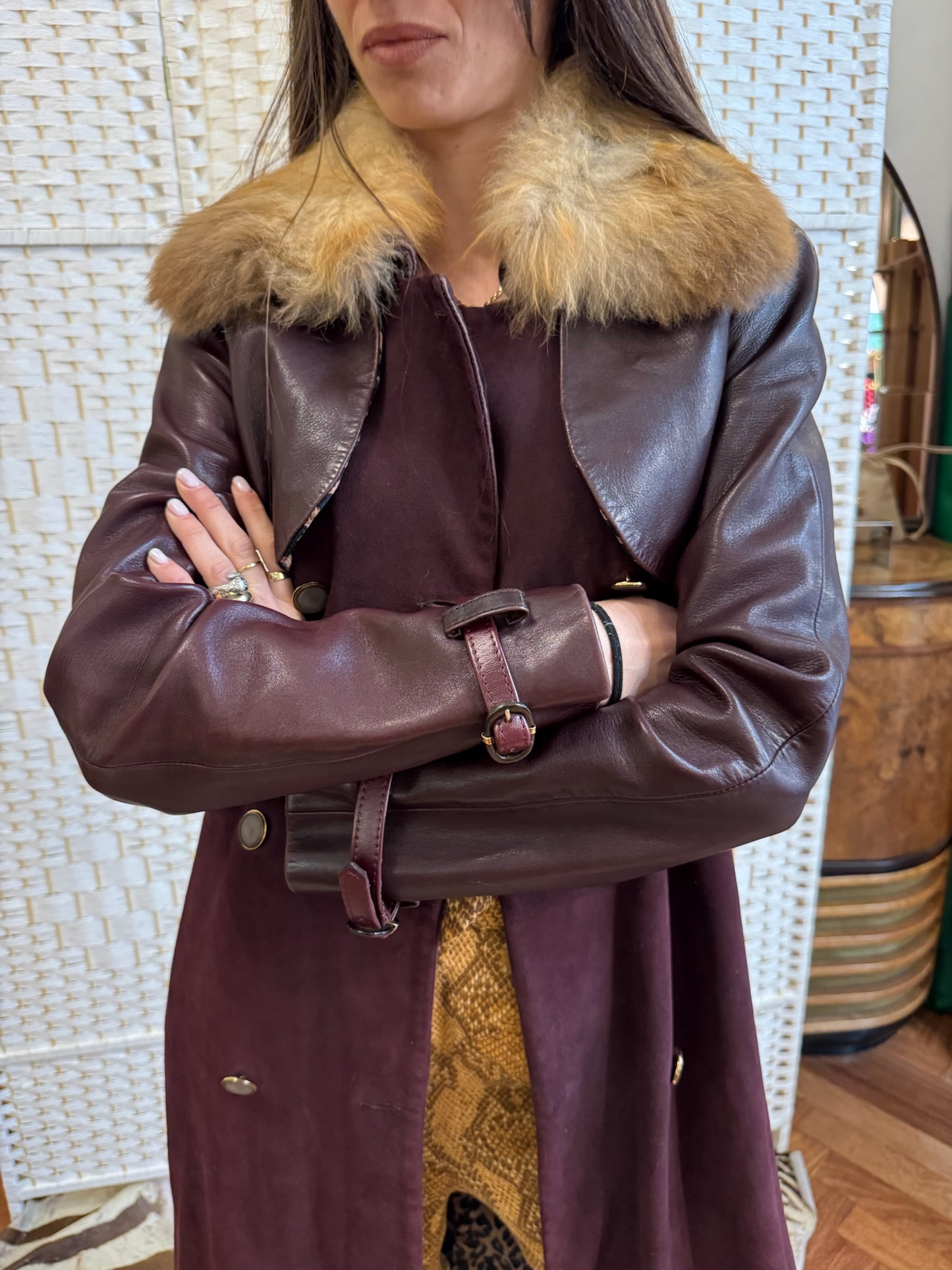 Dolce&Gabbana leather and suede coat