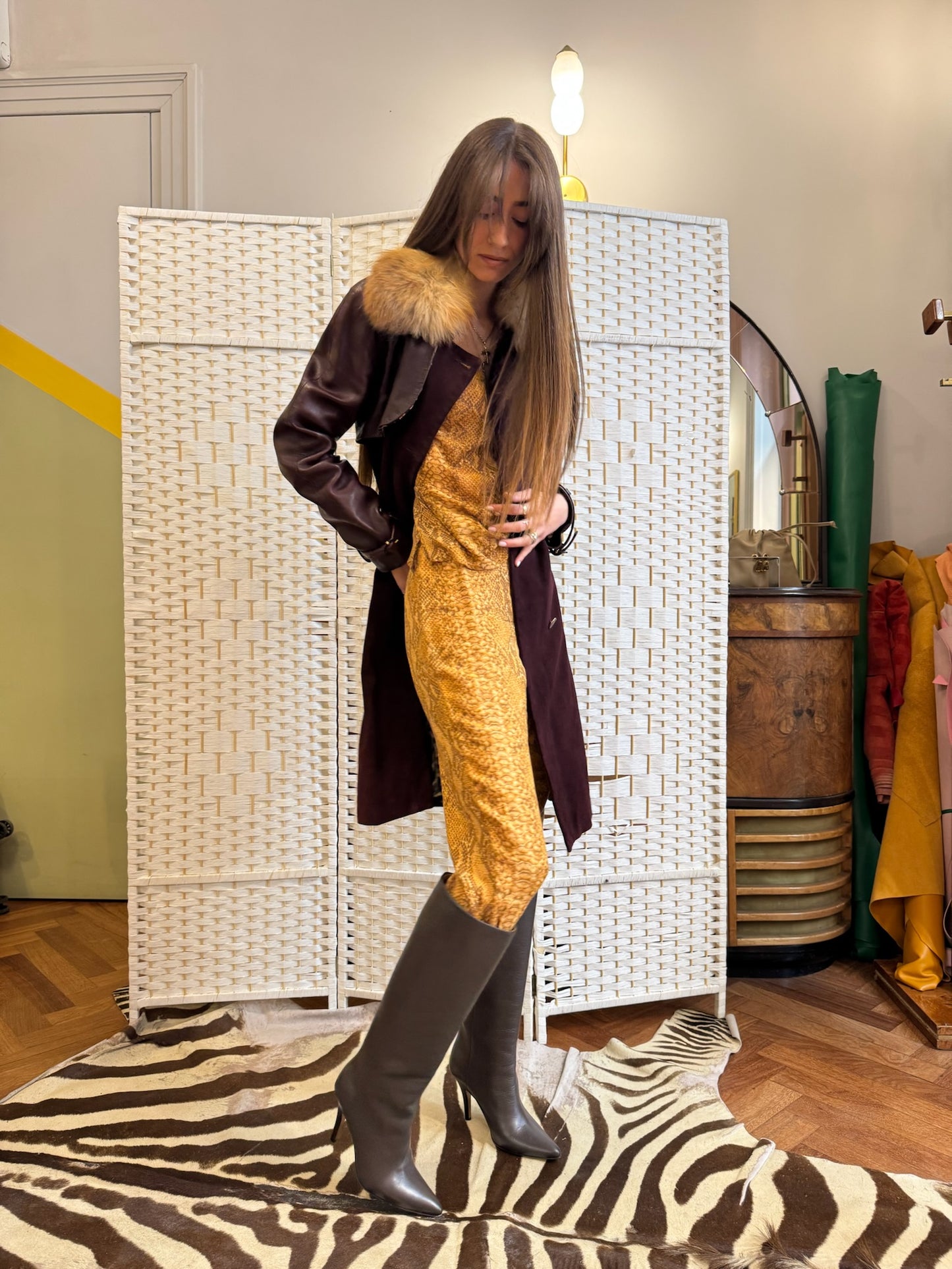 Dolce&Gabbana leather and suede coat