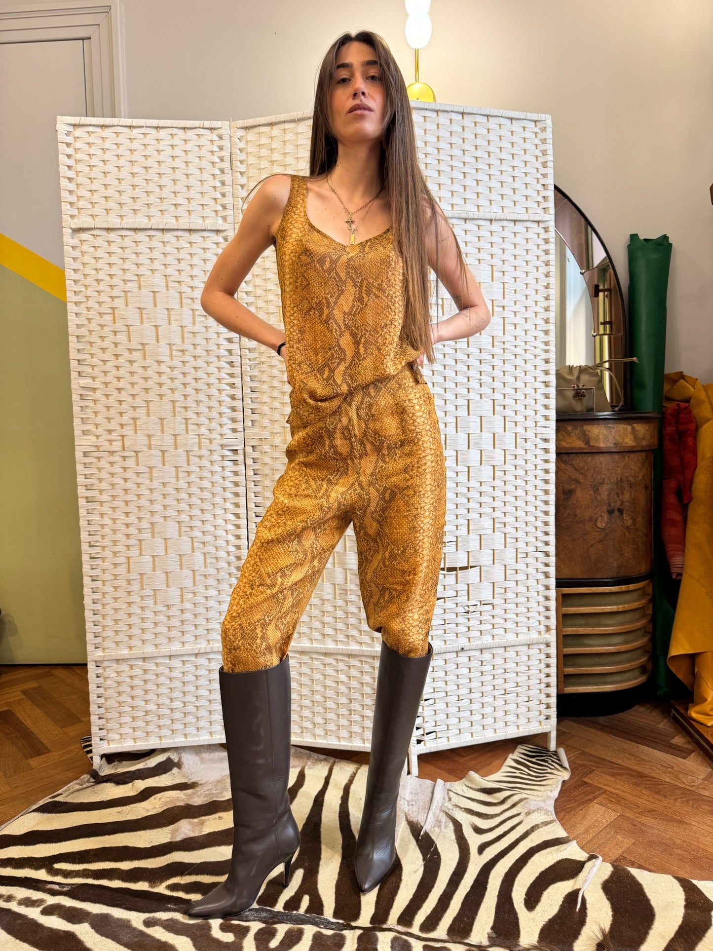 Vintage Snake Print Co-ord Set