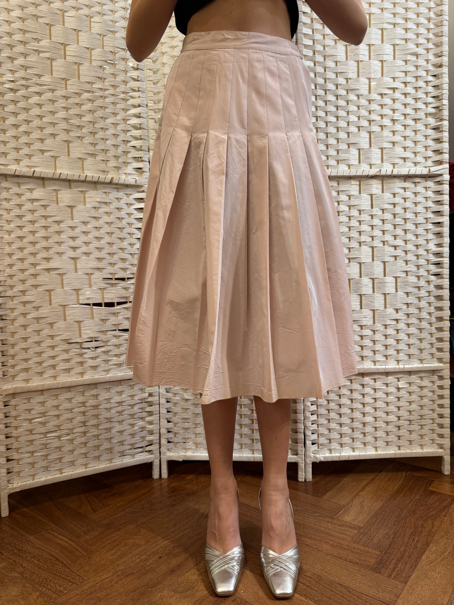Blu marine mid-length skirt