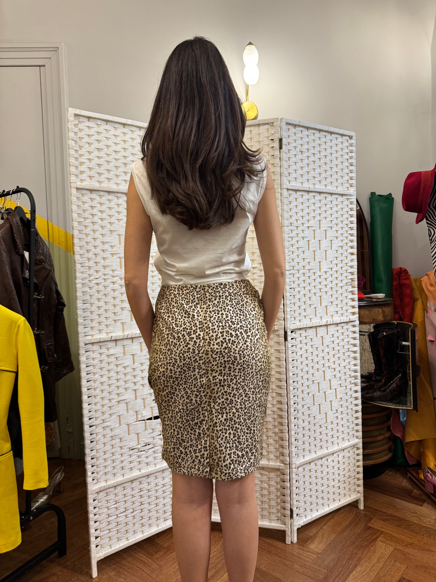 MOSCHINO Leopard midi skirt