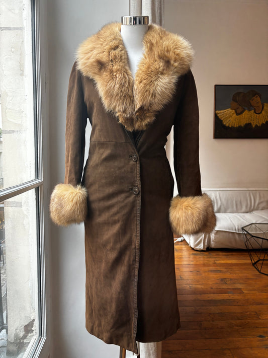 Vintage Leather fur coat