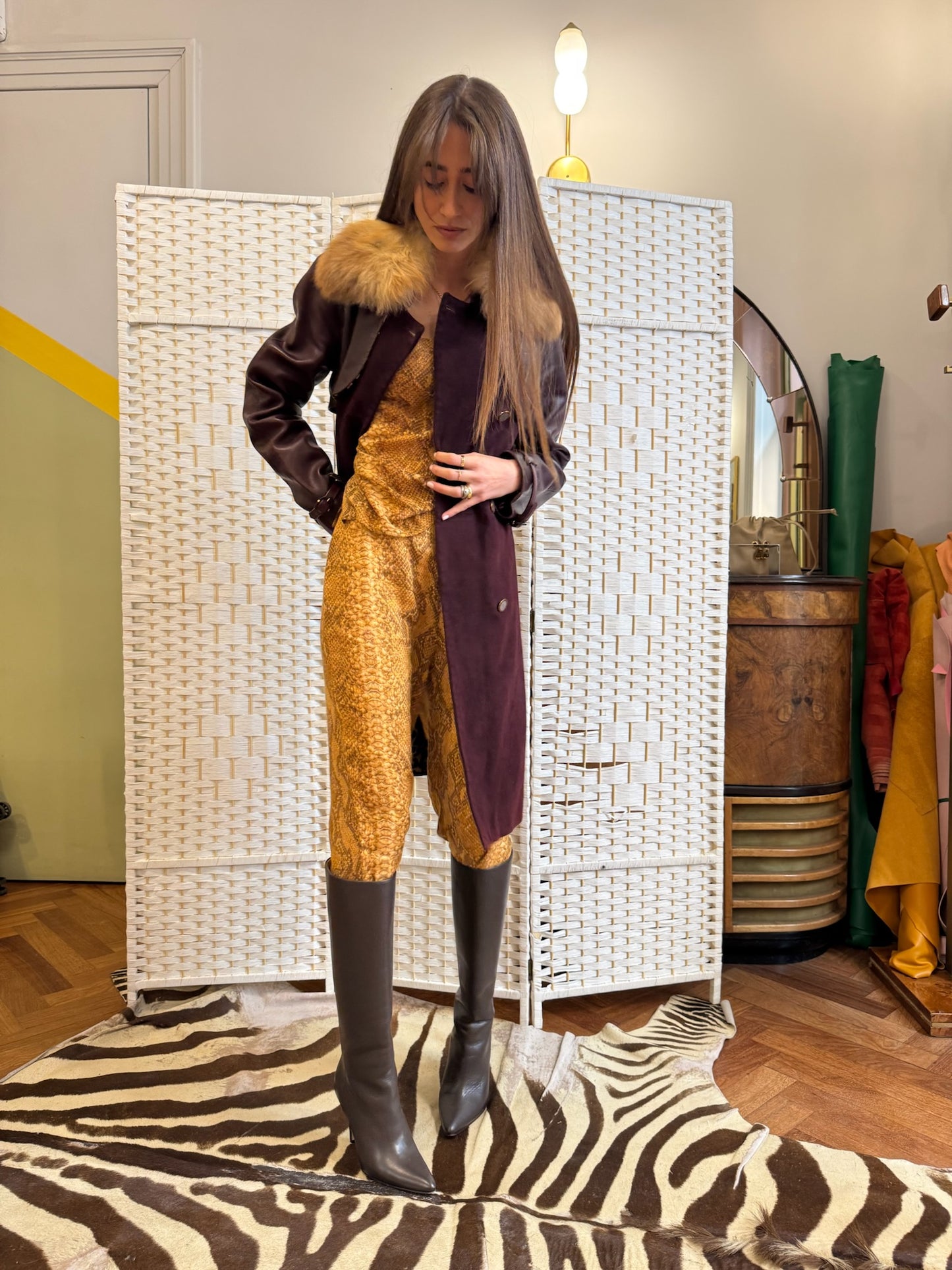 Dolce&Gabbana leather and suede coat