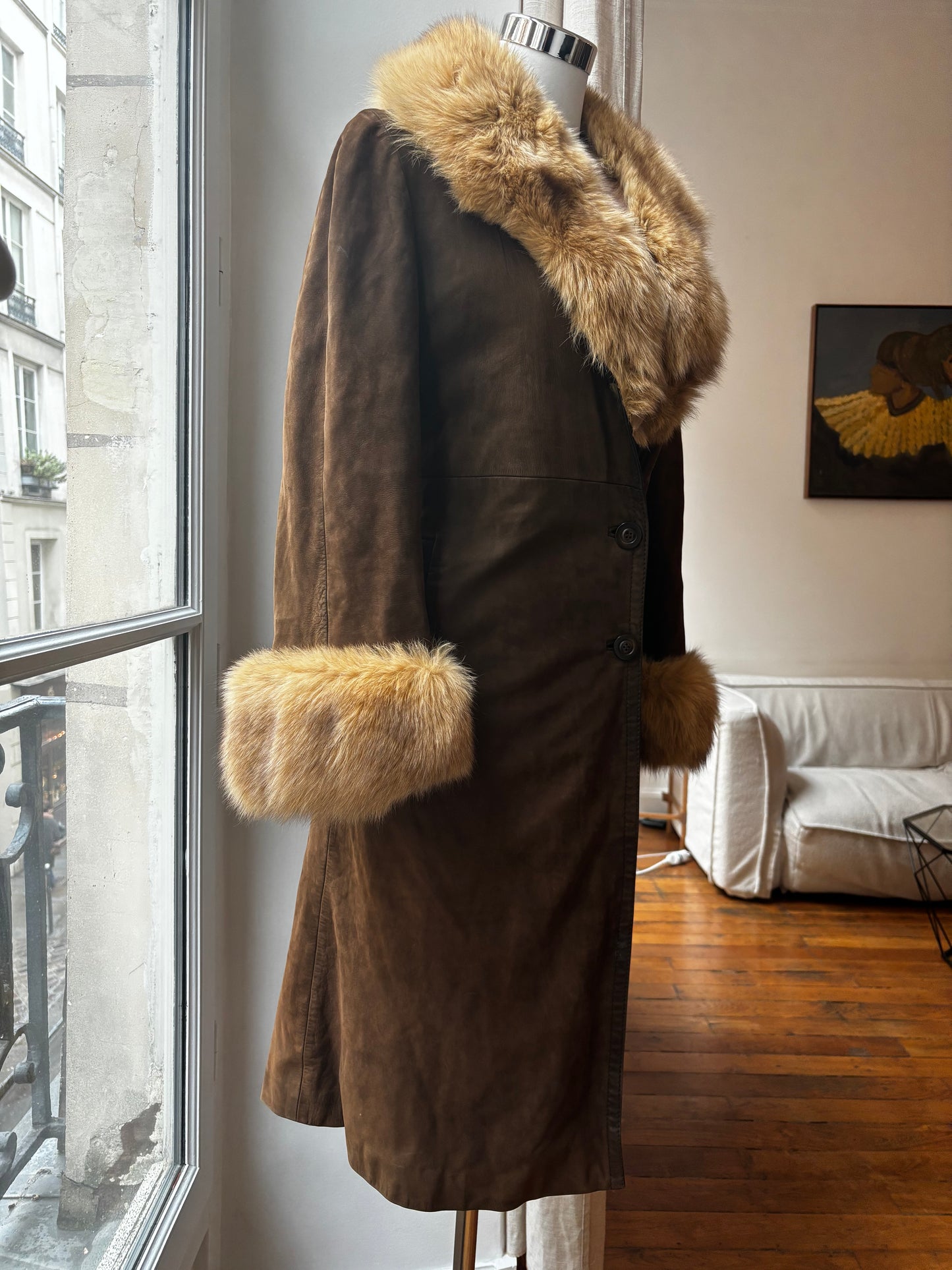 Vintage Leather fur coat