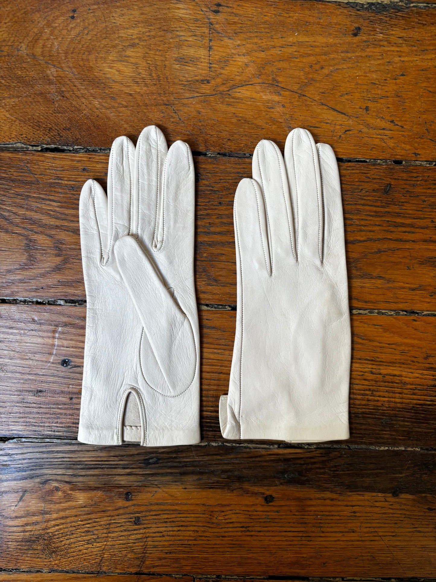 Vintage leather short gloves