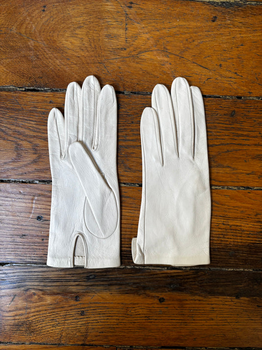 Vintage leather short gloves