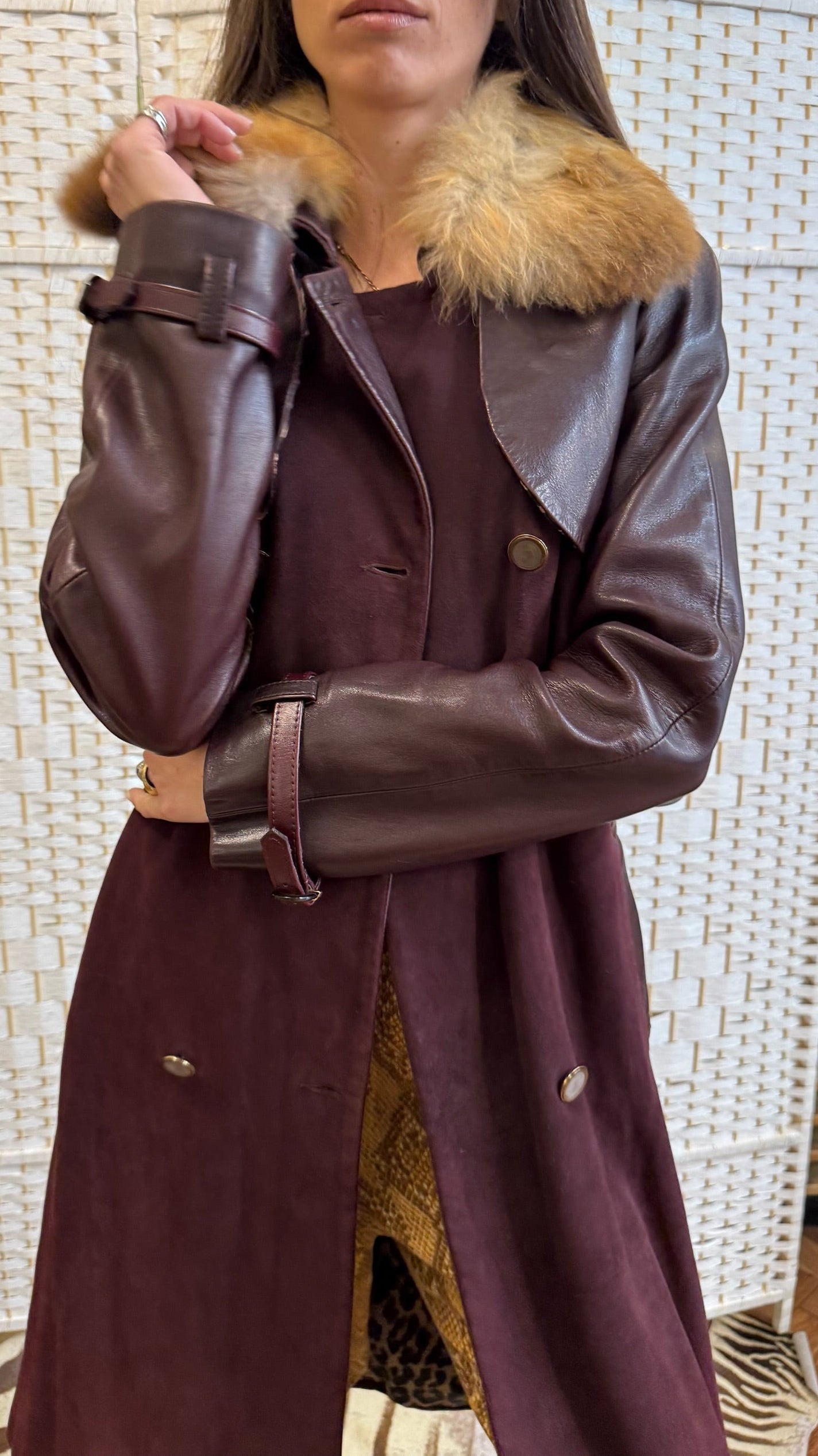 Dolce&Gabbana leather and suede coat