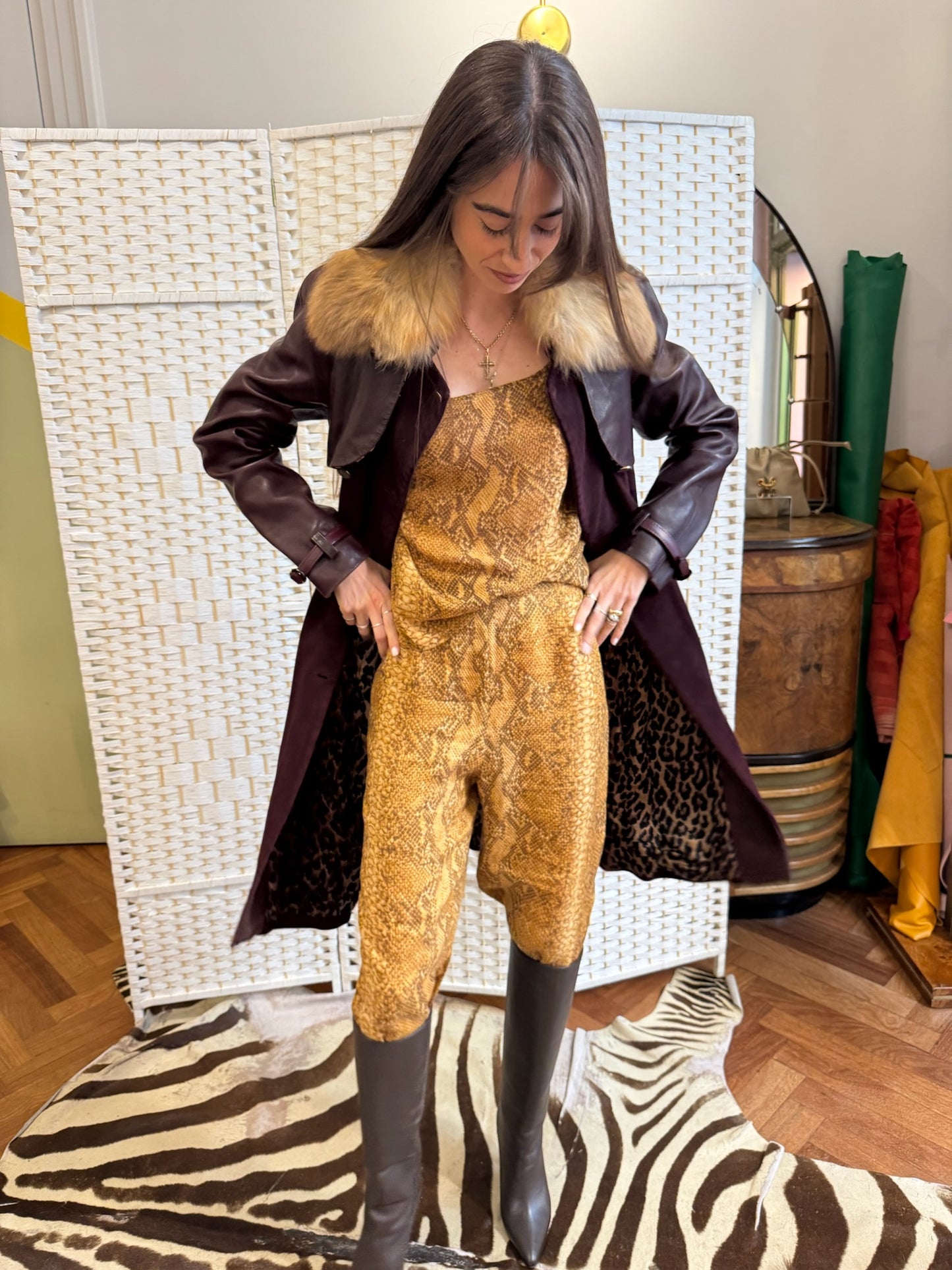 Dolce&Gabbana leather and suede coat