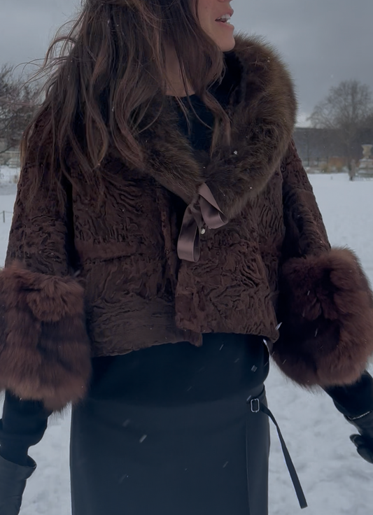 Vintage fox fur coat.