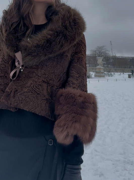 Vintage fox fur coat.