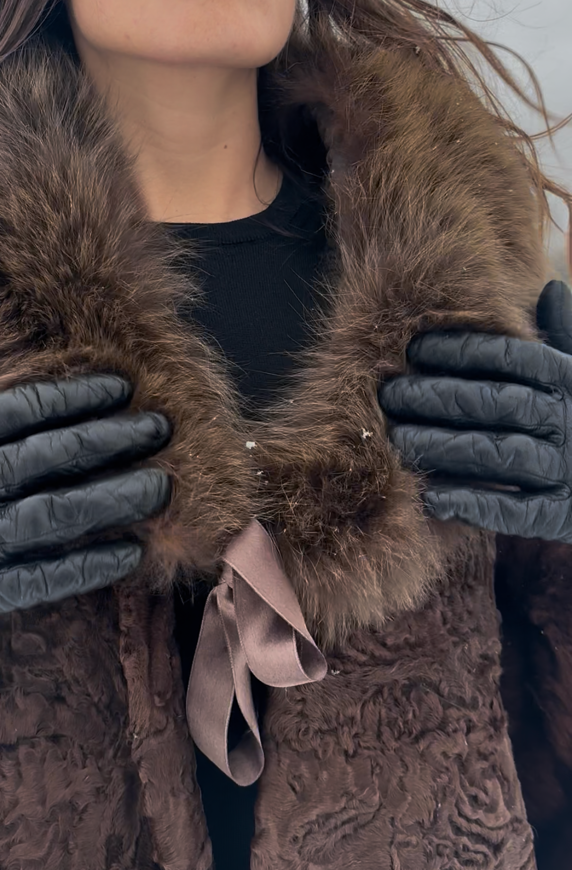 Vintage fox fur coat.