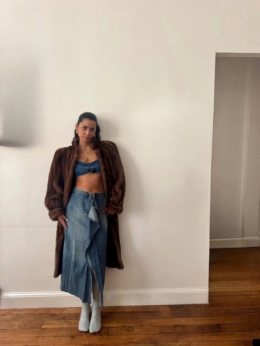Saint Laurent Maxi Fur Coat