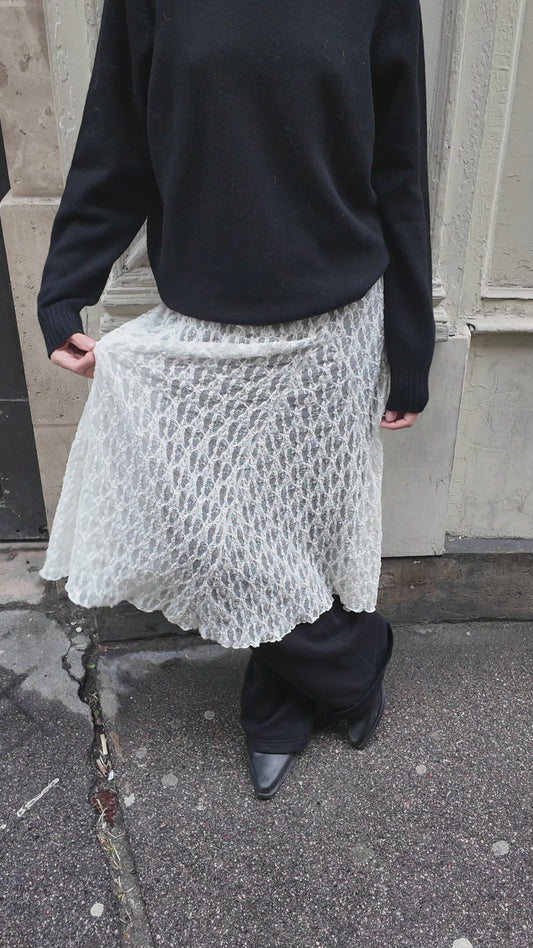 Vintage white lace skirt