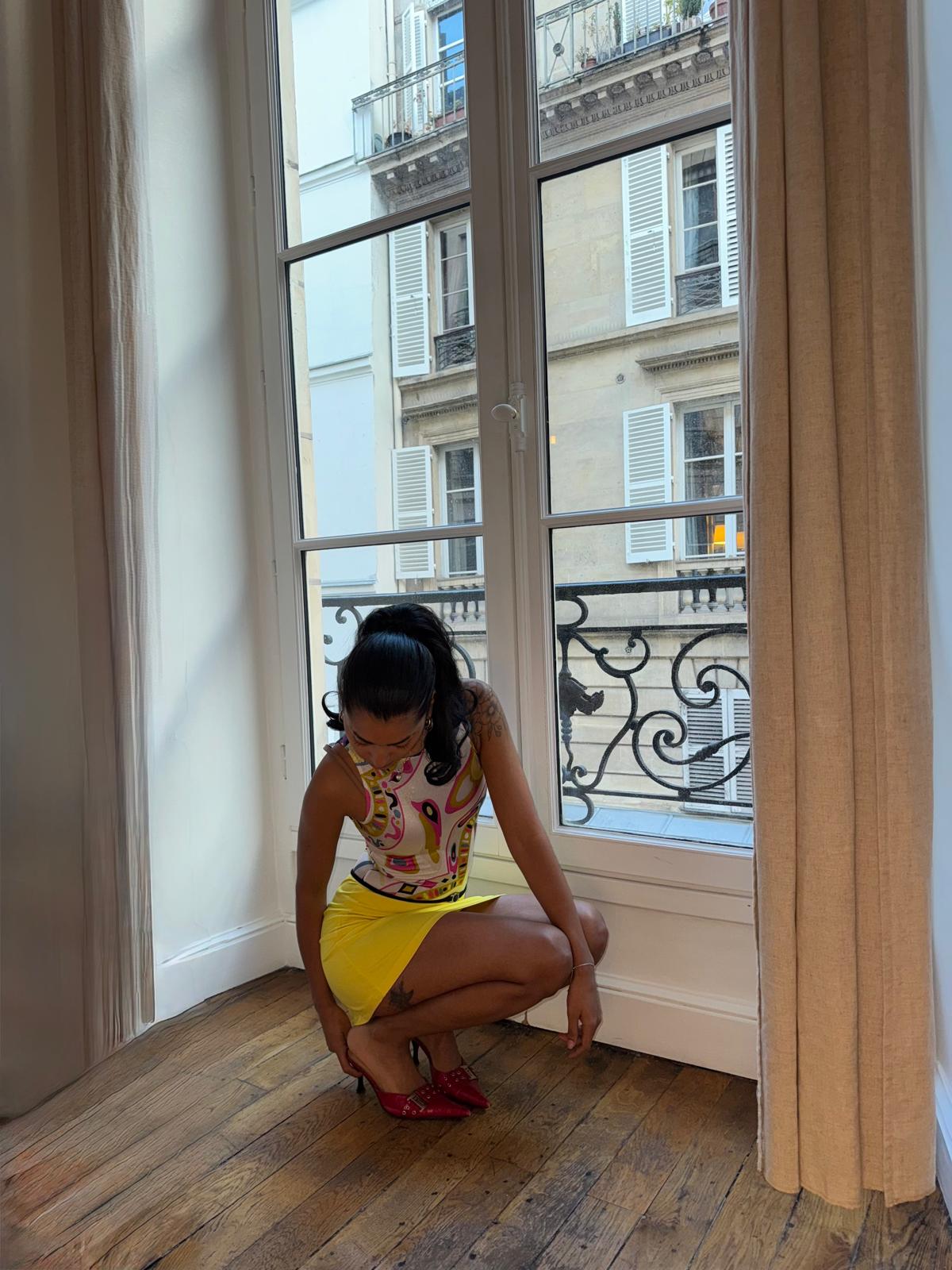 Versace Electric Yellow Mini Skirt