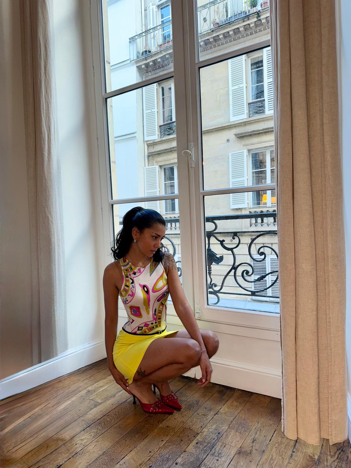 Versace Electric Yellow Mini Skirt